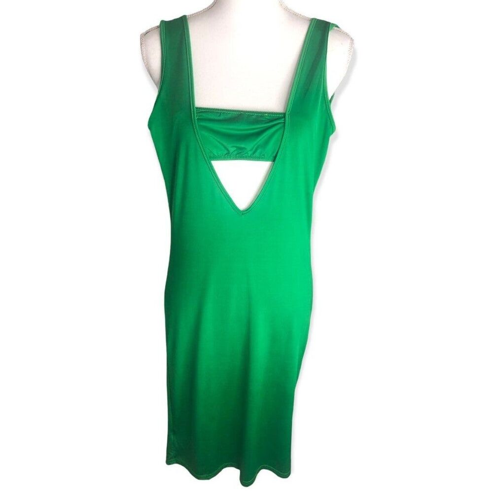 Boutique Low Back V-neck Midi Slip Dress - S